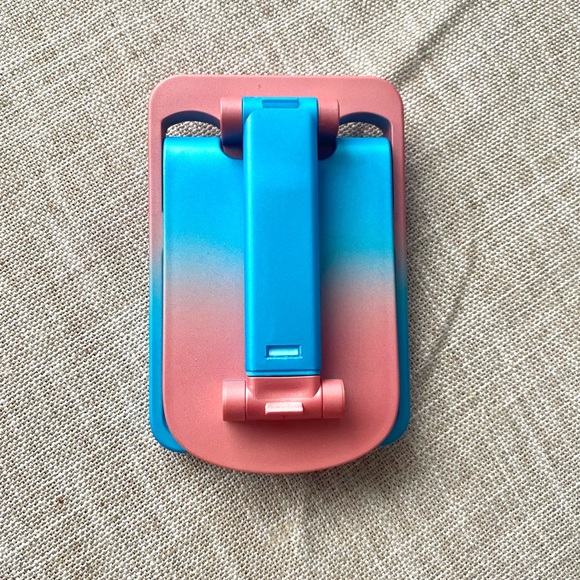 Foldable Phone / Tablet Stand • Portable for Car / Home • Pink & Blue Ombré - Picture 3 of 7